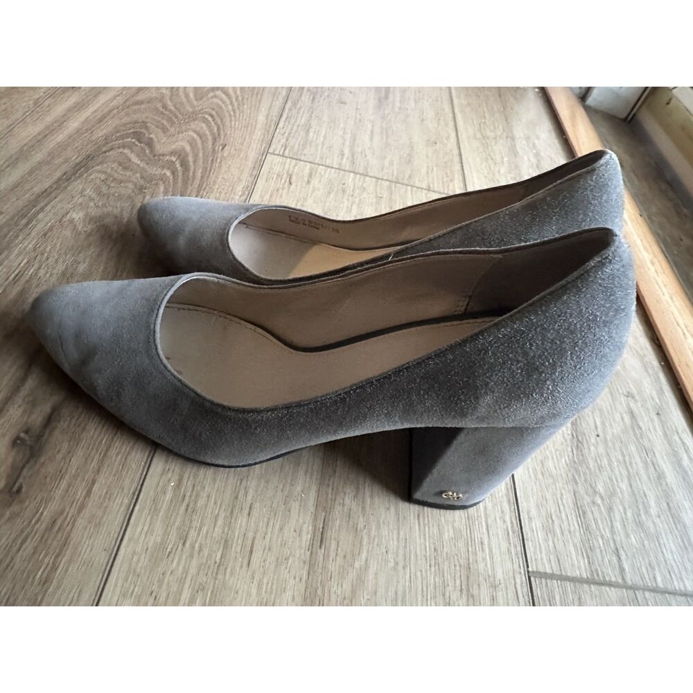 Cole Haan Womens Gray Suede Block Heel Pumps Size 9B